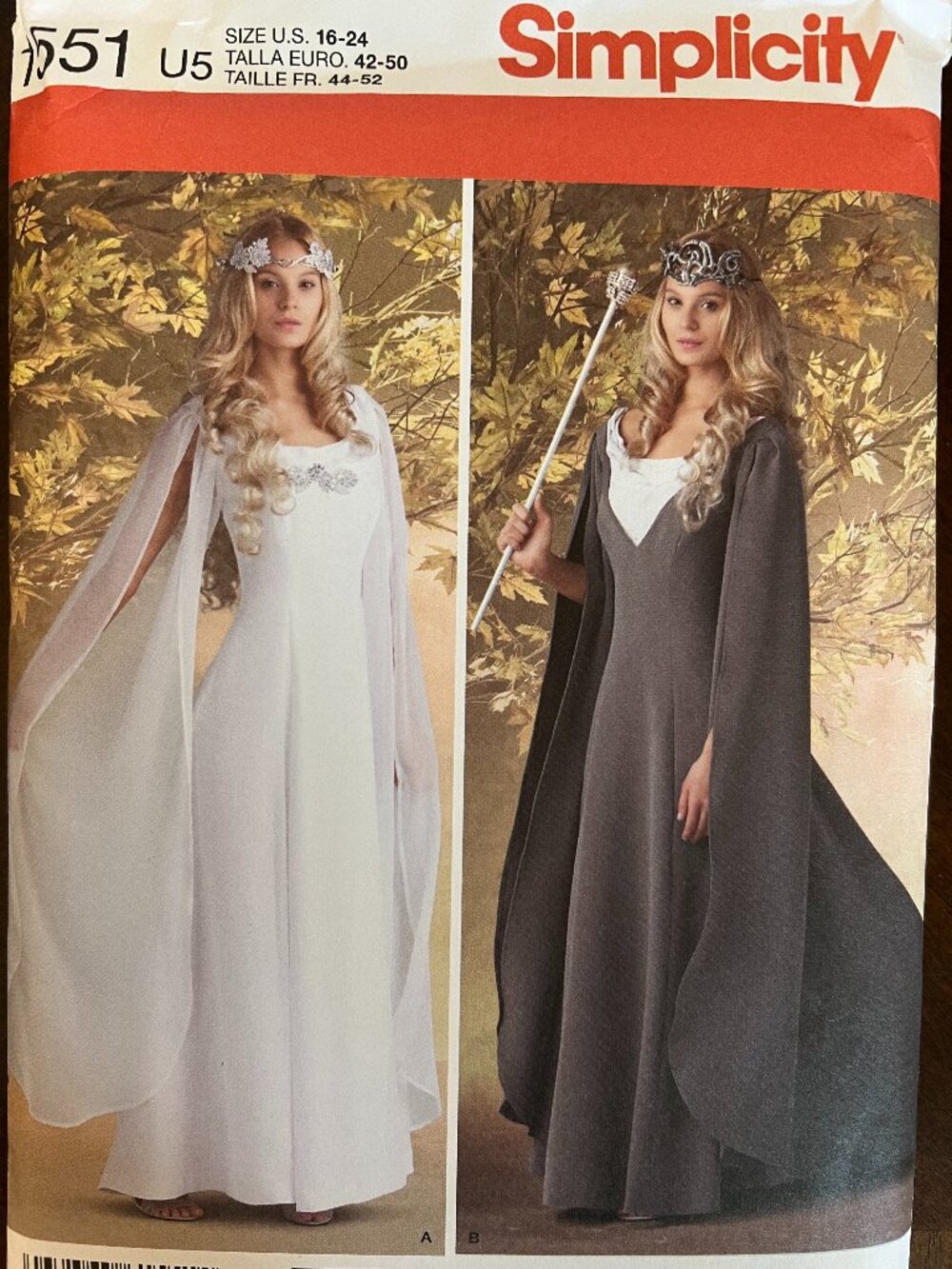 Simplicity #1551 Medieval Pattern, Renaissance Dress, Princess Gown Costume UC
